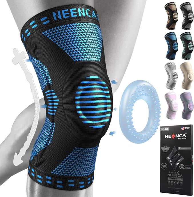 NEENCA Professional Knee Brace for Pain Relief, Medical Knee Support with Patella Pad & Side Stabilizers, Compression Knee Sleeve for Meniscus Tear, ACL, Joint Pain, Runner, Workout - FSA/HSA APPROVED | Patented Patella Gel Pad & Side Stabilizers, Comp...