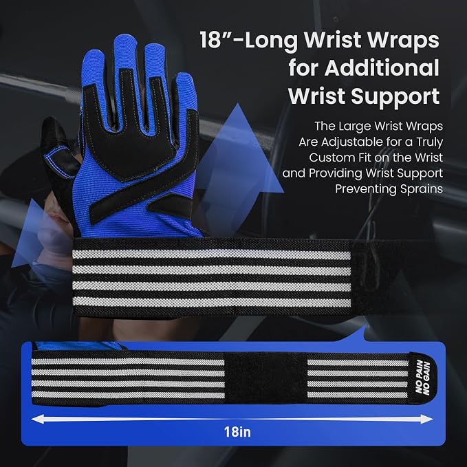 FINGER TEN Weightlifting Workout Gloves Men | Full Half Finger, Wrist Strap Support, Padded Grip, Weight Lifting Gym Fitness