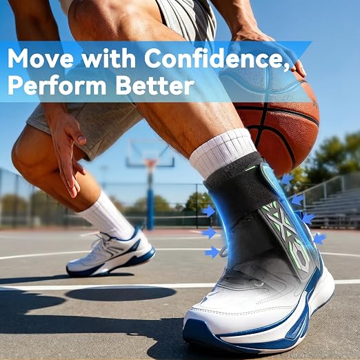 Ankle Brace For Sprained Ankle Brace Lace Up Adjustable Ankle Stabilizer | Upgraded Ankle Brace For Men Women Ankle Support Air Fabric Cool Ankle Brace For Injury Recovery, Sports,Running,Work