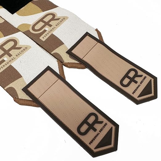 Elbow Wraps for Weightlifting - Heavy Duty Construction, 25% More Elasticity, Reinforced Stitching, Extra Wide Fastener, Easy to Adjust, (Sand Camo)