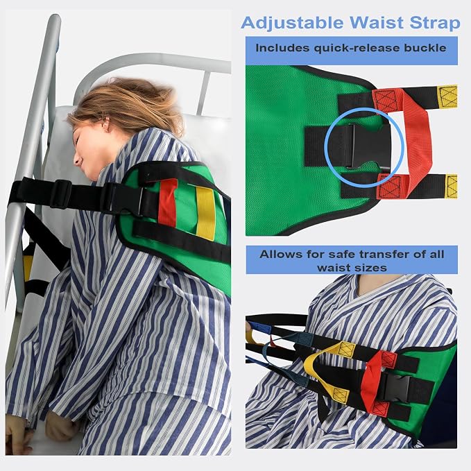 Transfer Sling, Transfer Belt for Elderly, Gait Belts for Seniors | Heavy Duty Patient Lift Belt,Mobility Standing&Lifting Aid for Disabled,Elderly,Injured-Safely Move from Bed and Wheelchair