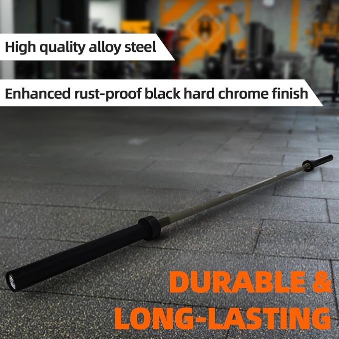 Fitvids Olympic Cerakote Barbell for Home & Commercial Gyms, 190K PSI Tensile Strength Rated for up to 1500LB Capacity