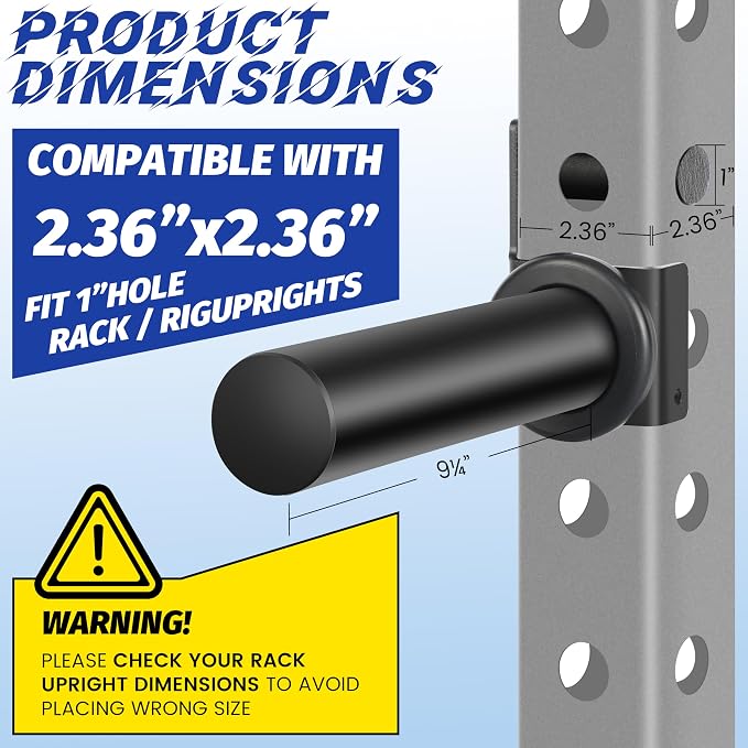 EVERYMATE Power Rack & Squat Rack Attachments Olympic Weight Plate Holder – Fits 2x2,2.3x2.3,3x3 Inch Tubes, 1" or 5/8" Hole – Bumper Plate Storage