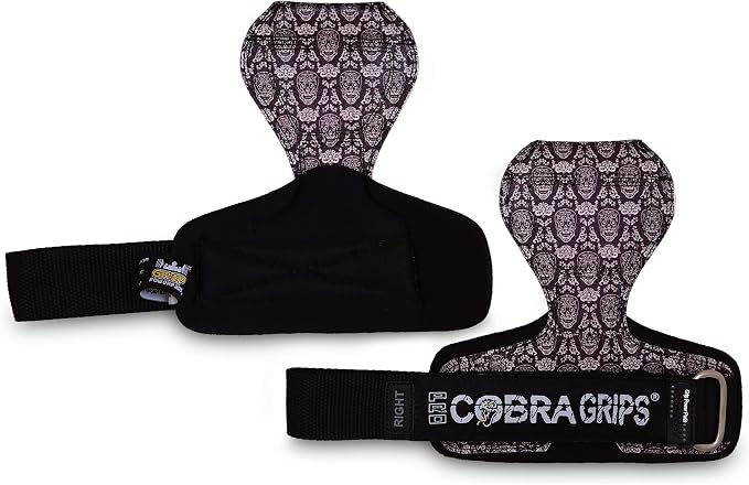 Cobra Grips Weight Lifting Gloves with Adjustable Neoprene Padded Wrist Wraps - Heavy Duty Alternative to Power Lifting Hooks for Deadlifts