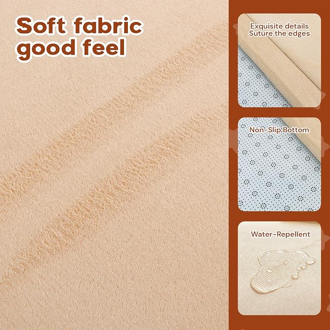 Baby Play Mat for Floor, 71'' x 59'' Thicken Foam Soft Padded Playmat for Tummy Time, Playpen Mat for Toddlers Infant Kids, Water-Repellent Coral Velvet, Non-Slip Bottom Safe for Crawling (Brown)