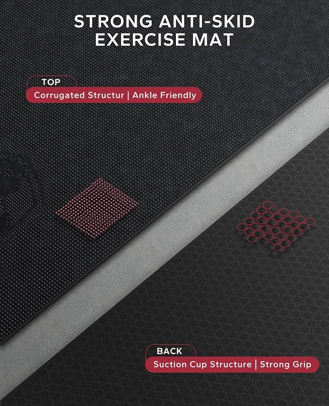 HAPBEAR Large Exercise Mat-6'x4'/7'x5'/6'x8'/6'x9'/6'x10'/6'x12'x 1/3"(8mm) | Non-Slip, Ultra Durable, Thick Workout Mat for Home Gym Flooring, Cardio, Yoga & Fitness; High-Density, Shoes-Friendly