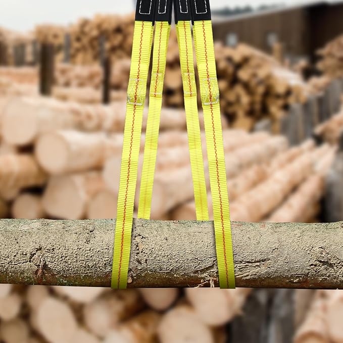 Shappy 2 Pcs 10' x 1" Lifting Sling Straps Heavy Duty Lifting Nylon Sling Web Slings Tree Saver Recovery Strap for Constructions, Steel, Trailer