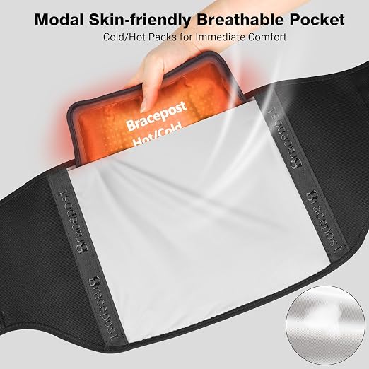 Back Brace For Lower Back Pain Women Men With 360°Support & Hot/Cold Compress,Breathable Back Support Belt With 3D Pad,Adjustable Back Brace For Sciatica,Herniated Disc,Scoliosis,M