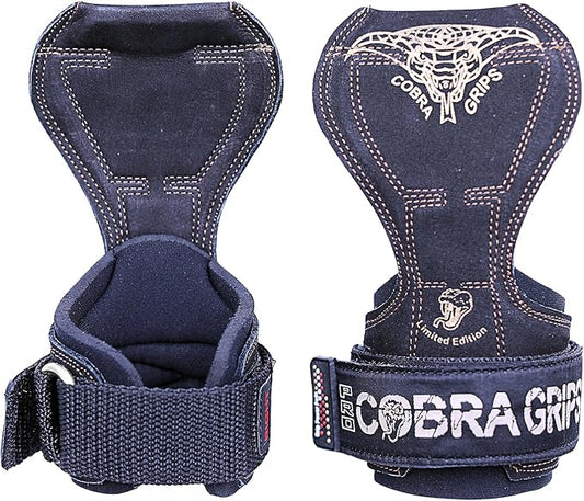 Cobra Grips Weight Lifting Gloves with Adjustable Neoprene Padded Wrist Wraps - Heavy Duty Alternative to Power Lifting Hooks for Deadlifts