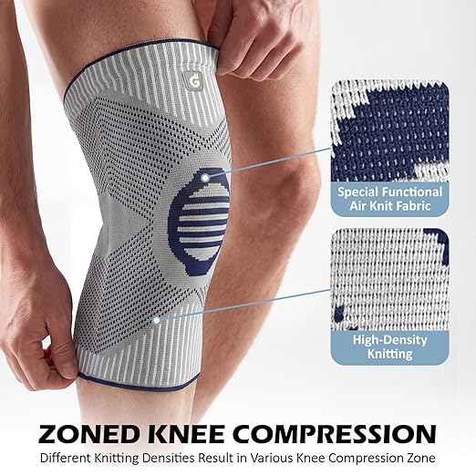 GOOGAH Knee Brace for Women Men - Knee Compression Sleeve for Knee Pain Relief, Arthritis, Meniscus Tear, ACL & MCL Support (2 Pack)
