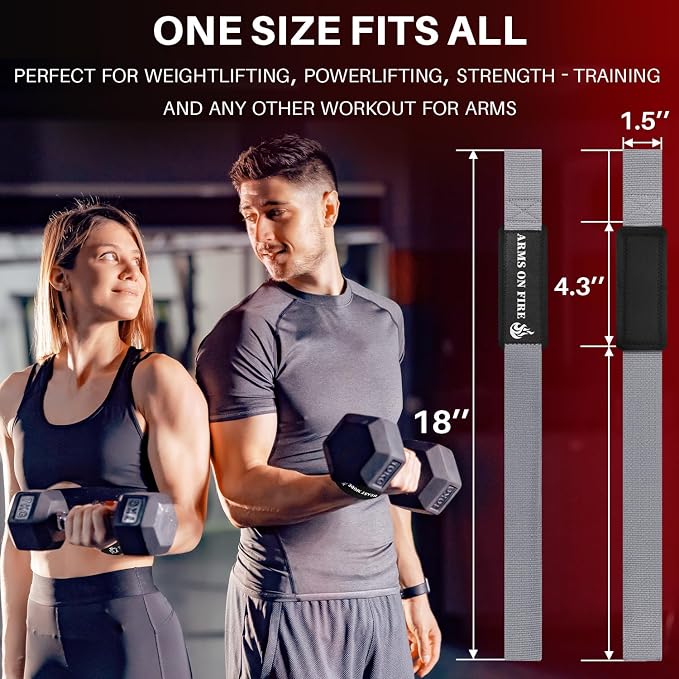 TECEUM Neoprene Padded Cotton Lifting Straps for Weightlifting, 1 Pair