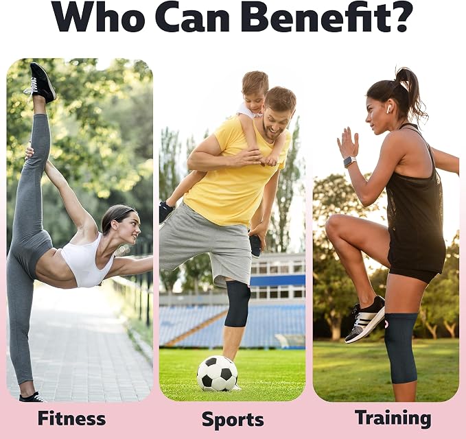 Knee Brace for Women & Men (Pair) – Knee Sleeves for Running, Workout, Weightlifting & Sports – Compression Knee Support for Knee Pain Relief, Meniscus Tear & Arthritis