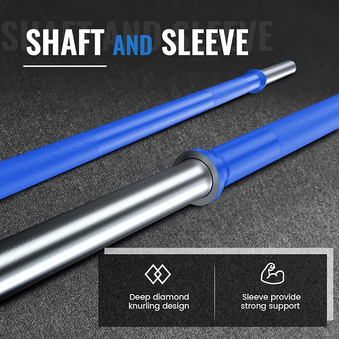 TECHNOAGE Steel Standard Barbells for 1-Inch Plates, 350LB | Standard steel bars for 1-inch plates with 350LB capacity, knurled grips, and compact 5FT or 6FT options