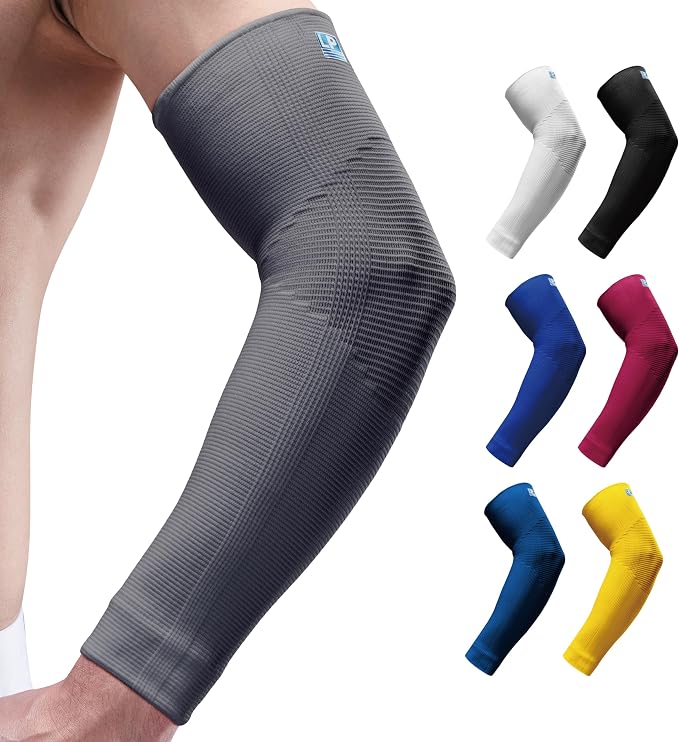 LP SUPPORT 668 Compression Arm Sleeve for Workouts, Sports & Pickleball, Golf and Tennis Elbow Pain relief for Men & Women