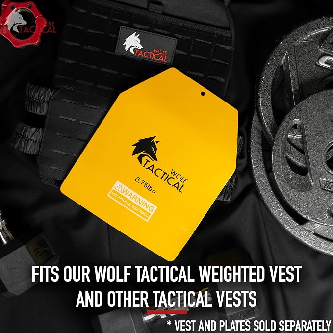 WOLF TACTICAL Curved Weight Vest Plates – 5.75/8.75/14.5LB Pairs – Contoured Ergonomic Fit – WODs, Strength Training, Running, Heavy Workouts