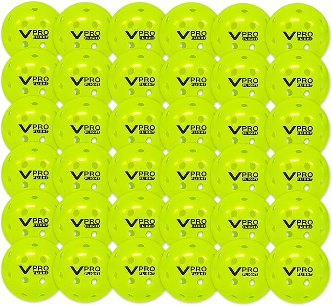Vulcan | VPRO Flight Outdoor Pickleball Official Ball of the PPA Tour & MLP | 3, 6, 12, 36 & 100 Ball Pack | Hi-Vis Yellow