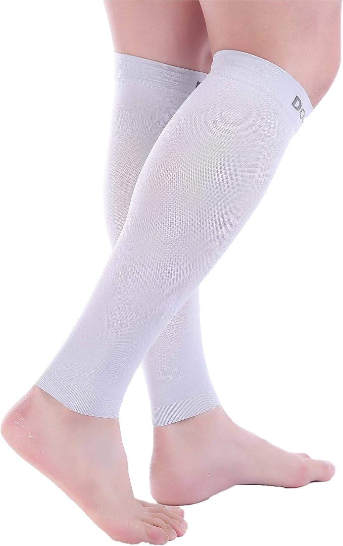 Doc Miller Compression Calf Sleeve for Men & Women, 20-30mmHg | Graduated Support for Running, Shin Splints, Calf Strain, Knee High, Small to 6XL Plus Size