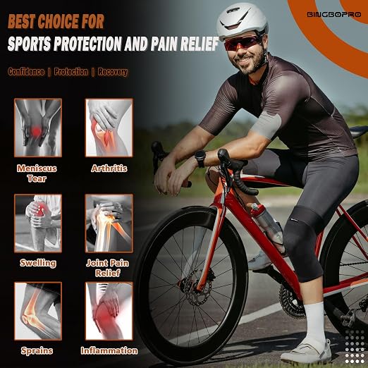 Knee Brace for Pain Relief - Knee Compression Sleeves for Men and Women, Knee Support Leg Brace for Meniscus Tear, Running,Weightlifting,Workout,ACL, Arthritis,Joint Pain Relief(Black,XL)