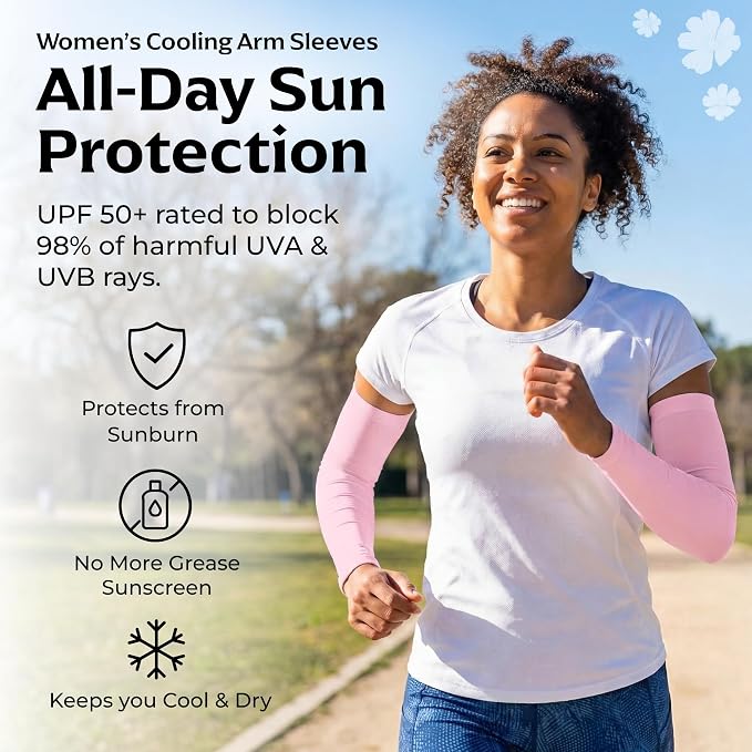 SportsTrail Cooling Arm Sleeves for Men & Women – Breathable, UV Sun Protection, Sports Arm Sleeves for Women, Men & Youth