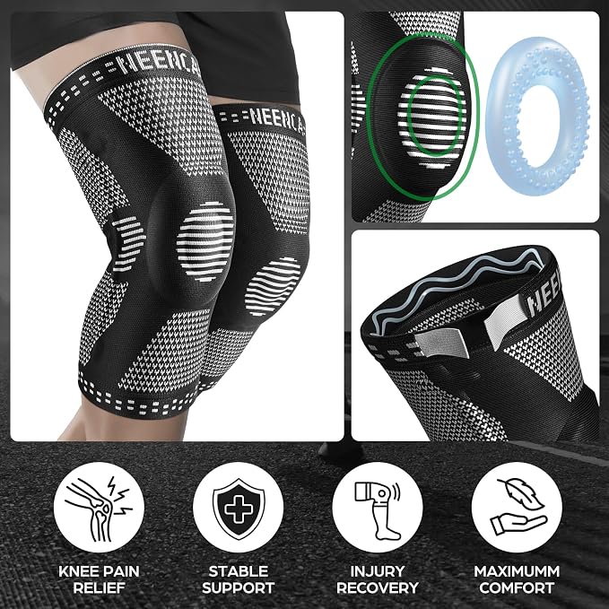 NEENCA Professional Knee Brace for Pain Relief, Medical Knee Support with Patella Pad & Side Stabilizers, Compression Knee Sleeve for Meniscus Tear, ACL, Joint Pain, Runner, Workout
