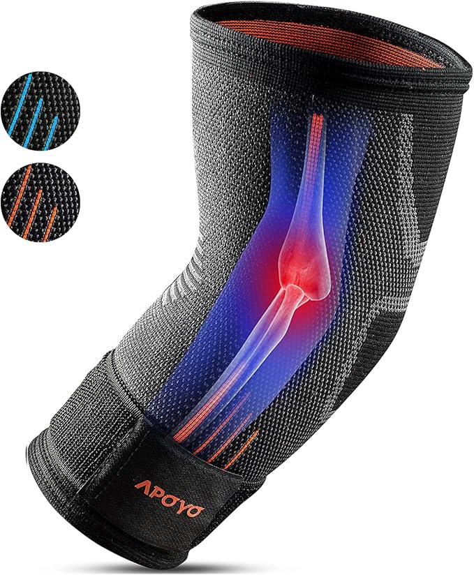APOYO Tennis Elbow Brace for Women & Men, Workout and Everyday Use (Large) | Elbow Compression Sleeve for Arthritis, Tendonitis, Tennis Elbow & Golfers Elbow, Reduce Joint Pain During Fitness Activity