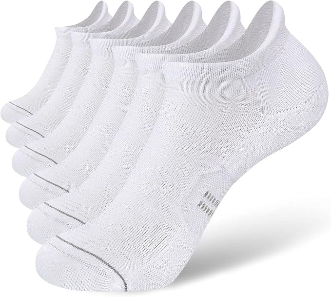 CS CELERSPORT 6 Pack Women's Ankle Running Socks Cushioned Low Cut Tab Athletic Socks