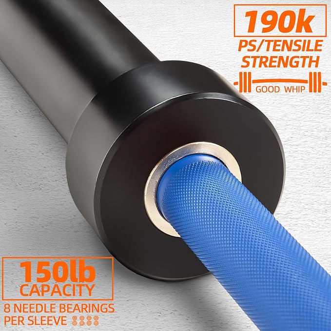Fitvids Olympic Cerakote Barbell for Home & Commercial Gyms, 190K PSI Tensile Strength Rated for up to 1500LB Capacity