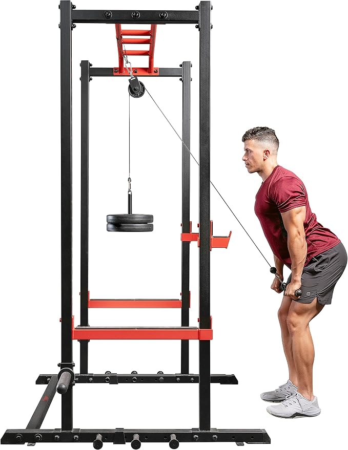 Sunny Health & Fitness Power Cage Squat Rack Attachments for Home Gym | Strength Training, Expanded Workout Variety, Durable Construction, Secure Fit, Quick Installation, Versatile Exercise Support