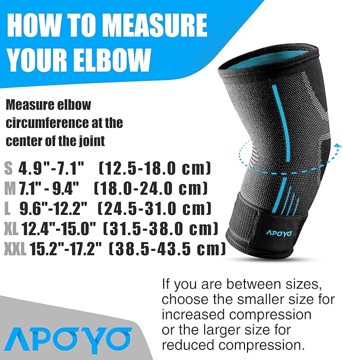 APOYO Tennis Elbow Brace for Women & Men, Workout and Everyday Use (XXL) | Elbow Compression Sleeve for Arthritis, Tendonitis, Tennis Elbow & Golfers Elbow, Reduce Joint Pain During Fitness Activity