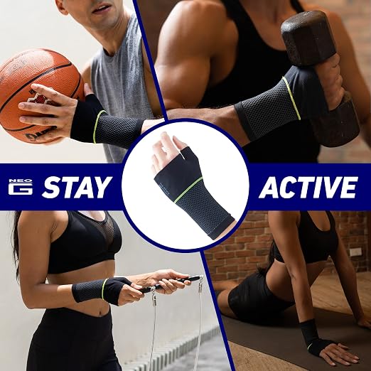 Neo-G Active Wrist Support – For Sports, Golf, Basketball, Football, Yoga, Tennis. For Sprains, Strains, Tendonitis, Injury Recovery - Multi Zone Wrist Compression Sleeve – S