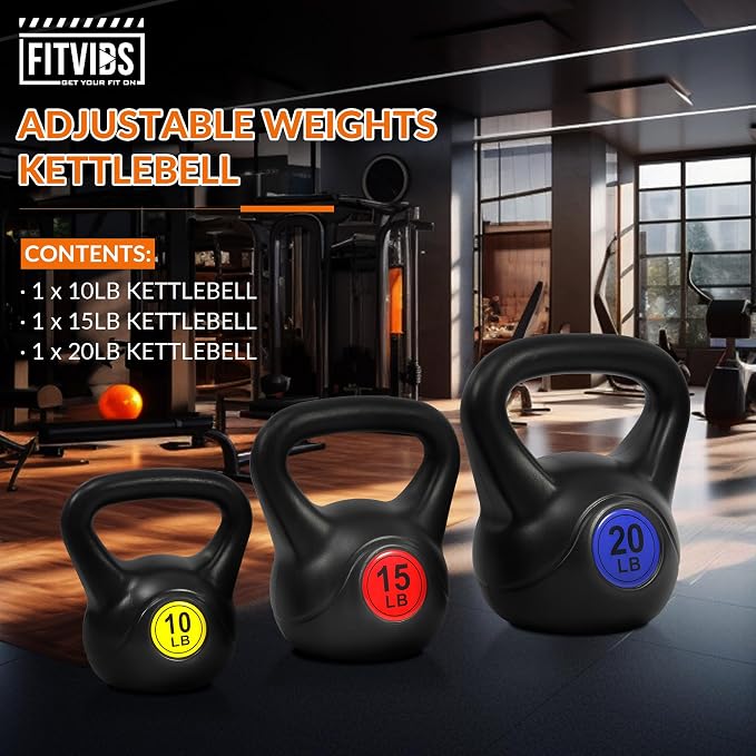 Fitvids Kettlebell Sets Piece Strength Training KettleBells Weight Set