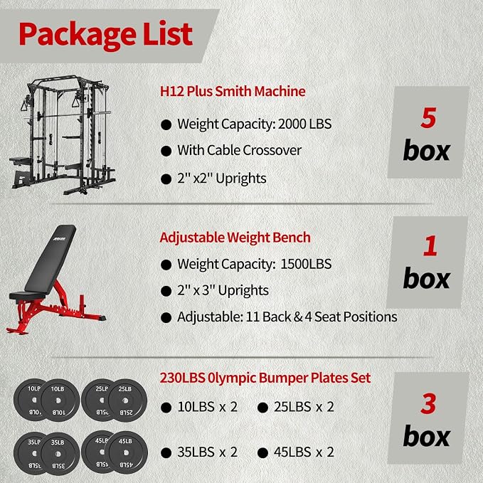 JEEKEE Power Cage with Cable Crossover System, 2000LB Multi-Function Power Rack with Independent Dual Pulleys, LAT Pulldown Seat Cushion, 20+ Attachments Squat Rack for Home Gym Workout,Black