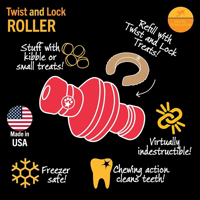 Twist and Lock Roller Interactive Dog Toy