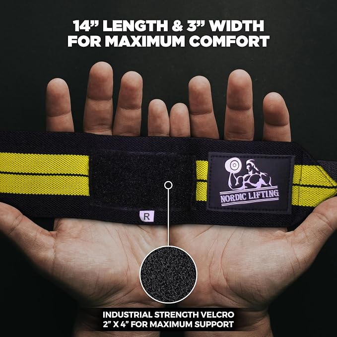 Wrist Wraps + Lifting Straps Bundle (2 Pairs) for Weightlifting, Cross Training, Workout, Gym, Powerlifting, Bodybuilding - Support for Men/Women, Avoid Injury During Weight Lifting