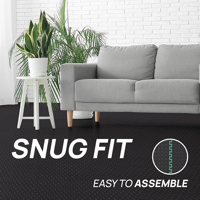 Yes4All 24SQFT-120SQFT Puzzle Exercise Mat for Home Gym, EVA Interlocking Foam Floor Tiles with Border for Workout Equipment