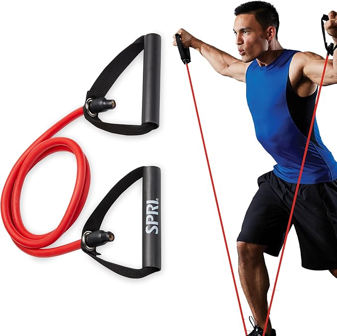 SPRI Xertube Resistance Bands with Handles – All Exercise Cords Sold Separately with Home Gym Workout Fitness Door Anchor Attachment Option