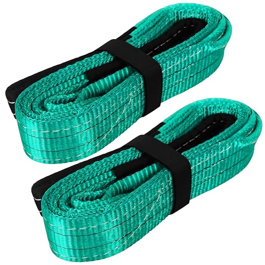 Lift Sling Straps,2" x 4' Heavy Duty Flat Eye Lift Sling 2 Pack | Lifting Straps Nylon Tree Saver Recovery Strap Web Sling Winch Strap Rigging Tow Hoist Gear Straps 6400 lb 5100 lb 12800 lb