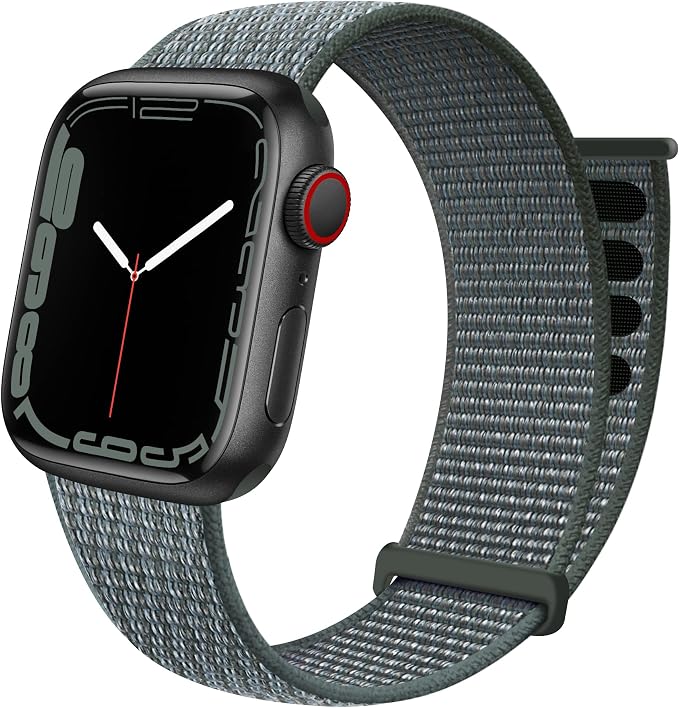 Sport Loop Band Compatible with Apple Watch Band 38mm 40mm 42mm 44mm iWatch Series 6 5 SE 4 3 2 1 Strap, Nylon Velcro Women Men Stretchy Elastic Braided Adjustable Wristband, 38mm 40mm Storm Gray | Braided Nylon Band for Apple Watch 38mm 40mm, Adjustab...