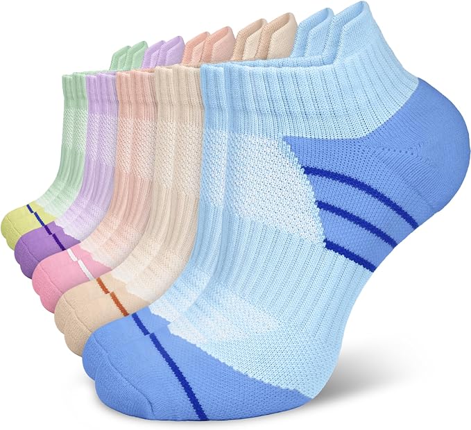 5 Pairs Copper Compression Socks for Women & Men - Ankle Plantar Fasciitis Arch Support Running Socks for Athletic
