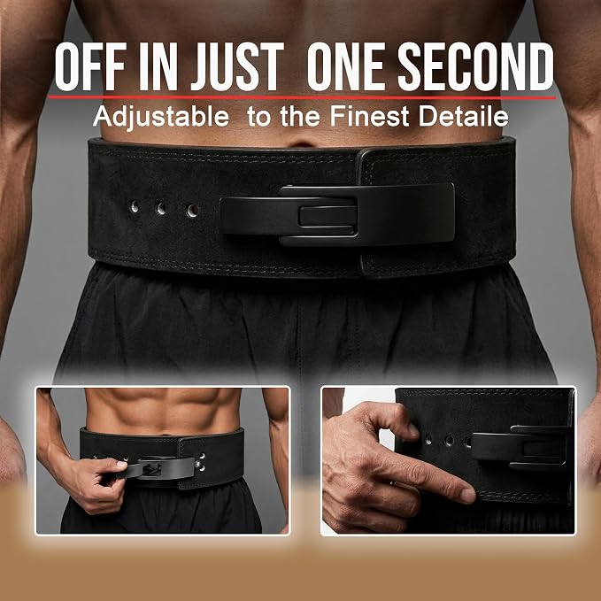 ZORQ Lever Belt Weight Lifting Belt - 10mm Thick 4 Inch Wide Genuine Leather Powerlifting Belt for Men & Women - Professional Gym Belt for Squats, Deadlifts, Bodybuilding & Strength Training