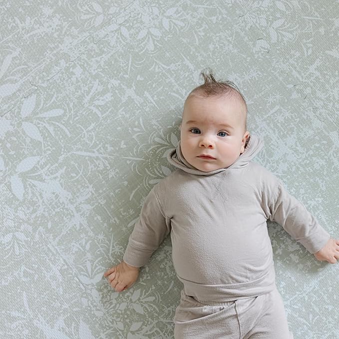 Little Landings Baby Play Mat for Floor - Eden (6x8ft) - Premium EVA Foam Play Mat for Babies & Toddlers (Ages 0-5+) - Non-Toxic Playmat for Tummy Time, Crawling & Playroom - Stylish & Comfortable