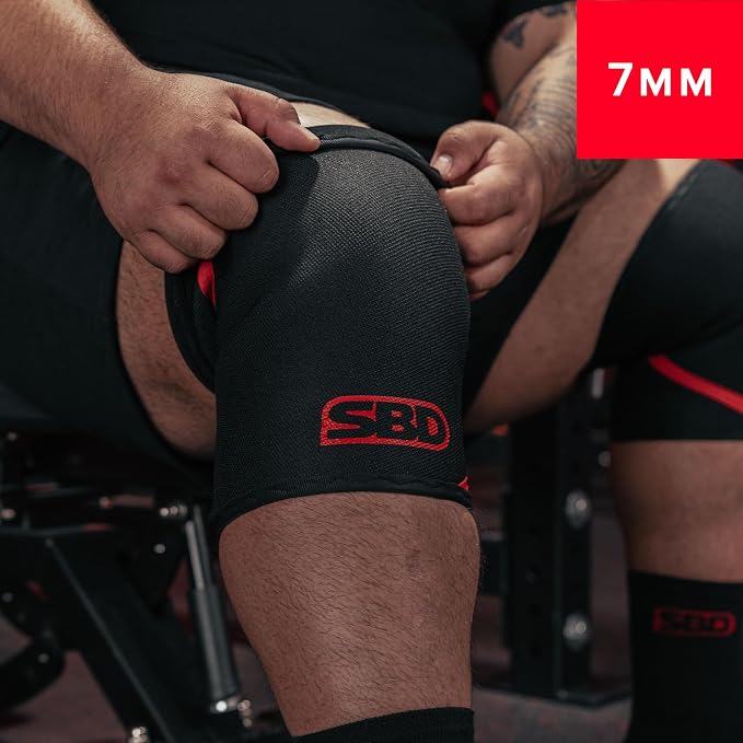 SBD 7mm Powerlifting Knee Sleeves - IPF Approved - Maximum Support | Engineered for unrivaled stability in heavy squats and competition lifts.