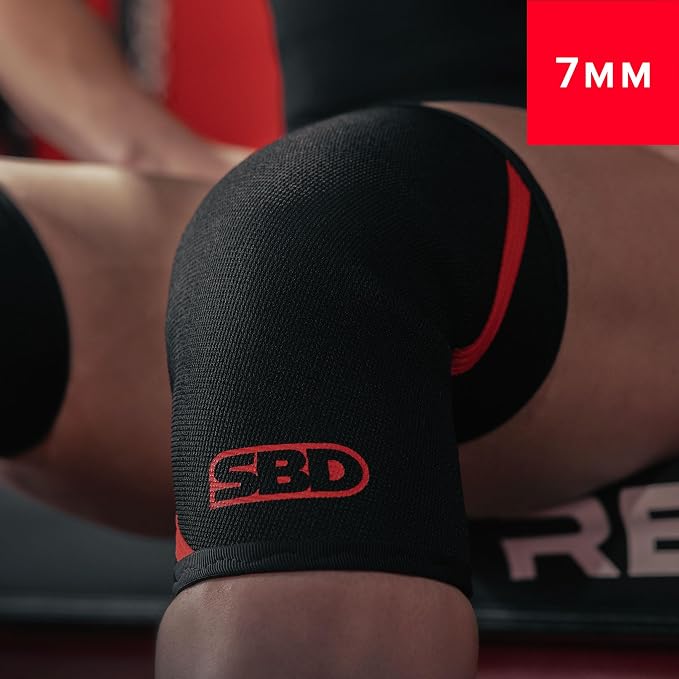 SBD 7mm Powerlifting Knee Sleeves - IPF Approved - Maximum Support | Engineered for unrivaled stability in heavy squats and competition lifts.