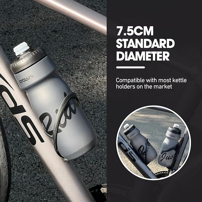 Bike Water Bottle 22oz/650ml Cycling Squeeze Water Bottle BPA Free Leakproof Easy-Squeeze Sports Bottles for Bicycle Gym Camping Hiking Truth Grey