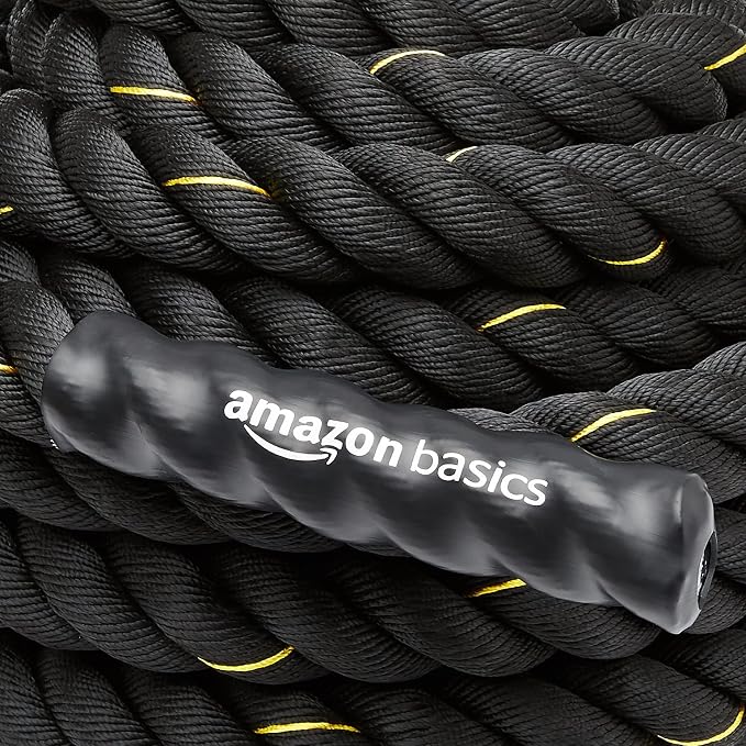 Amazon Basics Battle Rope for Home Gym Workout, Exercise Training Equipment