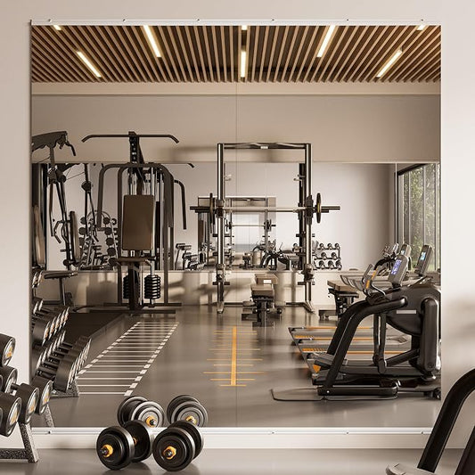 TETOTE Gym Mirrors for Home Gym Wall Large 72" x 36" - 2PCS Workout Exercise Fitness Mirror, Tempered Glass Frameless Full Length Mirror for Garage, Dance Studio, Yoga, Bedroom, Living Room