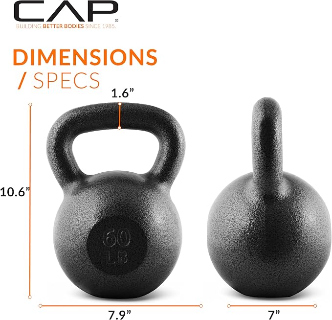 CAP Barbell Cast Iron Kettlebell - Singles and Sets, Multiple Weight Choices
