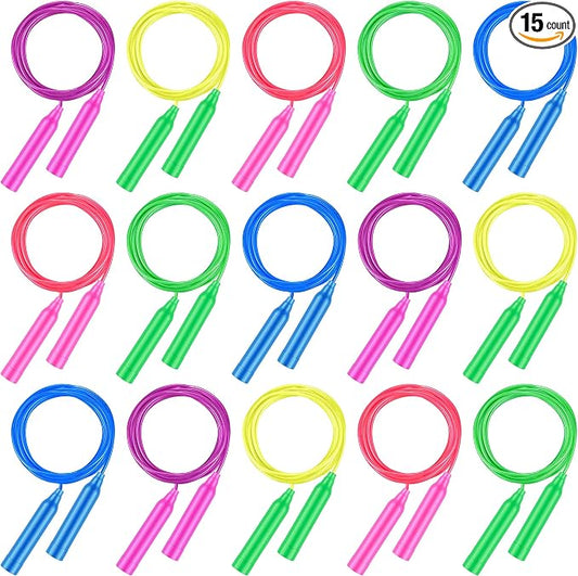 Aodaer Jump Rope Set, Colorful Outdoor Jump Ropes, 7.3 Feet Adjustable Skipping Rope for Outdoor Fun Activity Sport Party Favor
