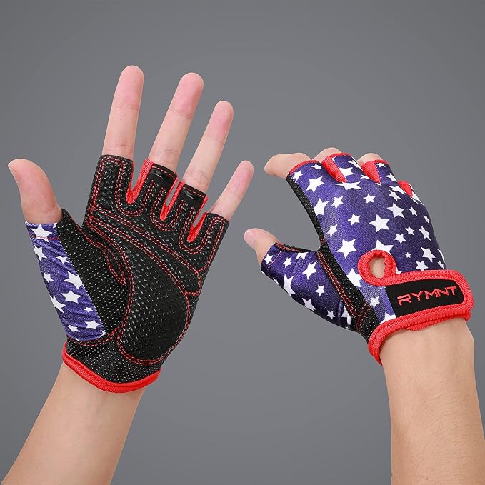 Workout Gloves for Women Men, Weight Lifting Gloves Padded, Full Palm Grip | Gym Grip Gloves for Weightlifting, Rowing, Exercise, Cycling, Dumbbells, Kettlebells, Home Work Out Equipment, Half-finger