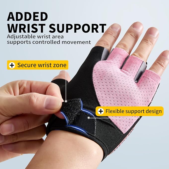 CAMBIVO Workout Gloves for Men & Women, Weight Lifting Gloves with Wrist Support, Non Slip Grip, Breathable Gym Gloves for Training, Crossfit, Pull Ups, Cycling, Fitness, Home